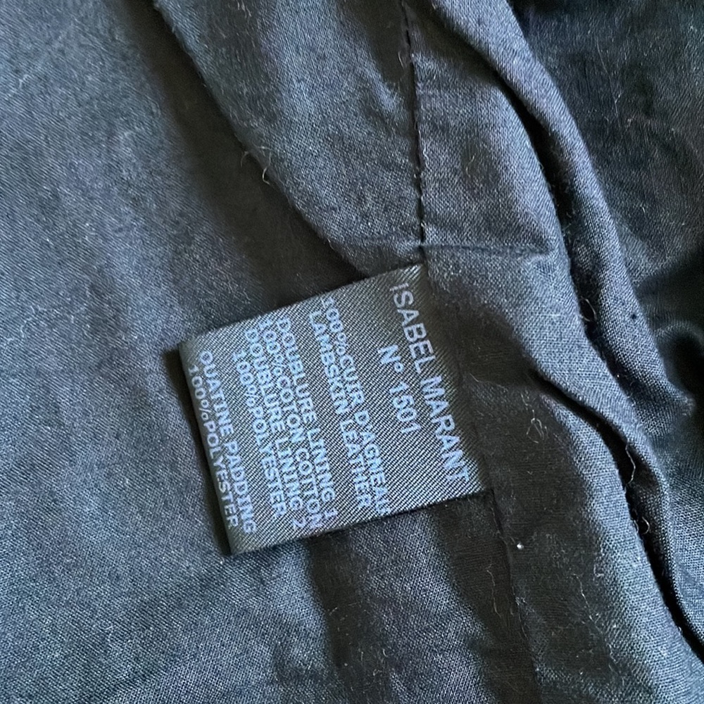 Isabel Marant Étoile Kady Quilted Washed Lamb Leather Jacket in Black. Size 36. - Picture 5 of 9